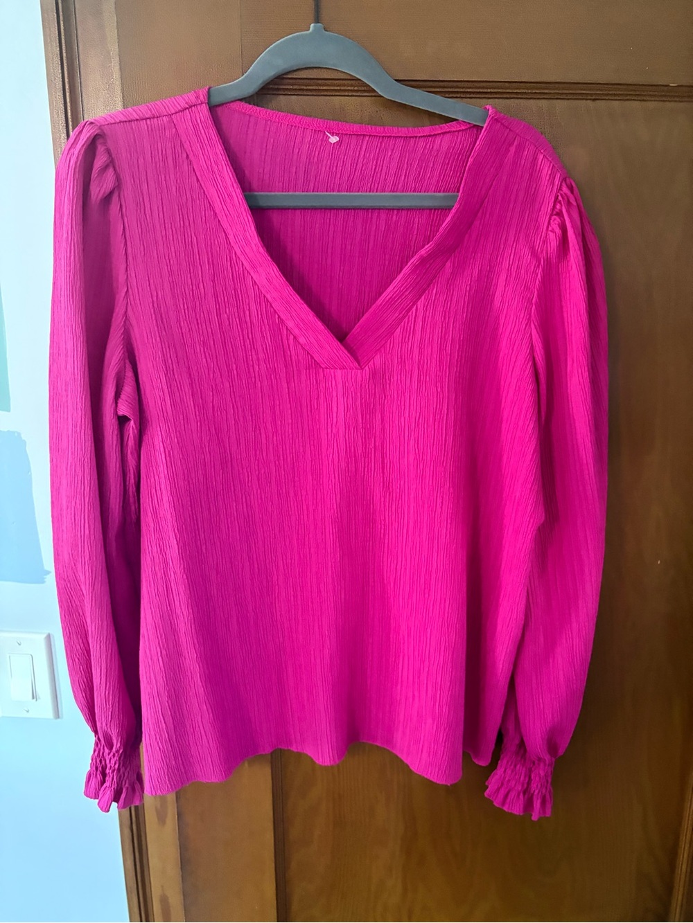 Hot pink blouse business casual size L